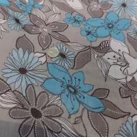 mousseline crépon imprimé ton gris ,taupe ,blanc ,bleu pas cher