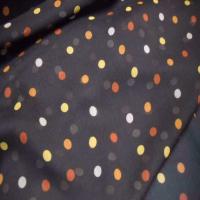 Mousseline crepon imprime ton marron a pois