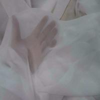 Mousseline crepon ne blanche en polyester12