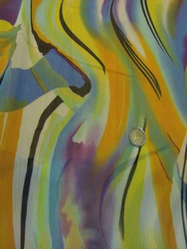 Mousseline crepon ne imprime en polyester ton jaune