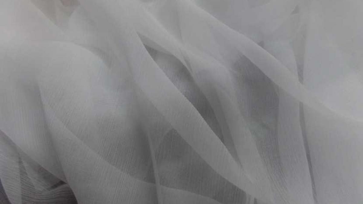 tissu mousseline de soie 100%, crépon né blanche
