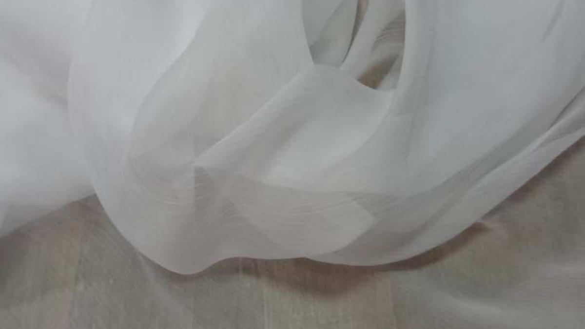 Mousseline de soie 100 crepon ne blanche