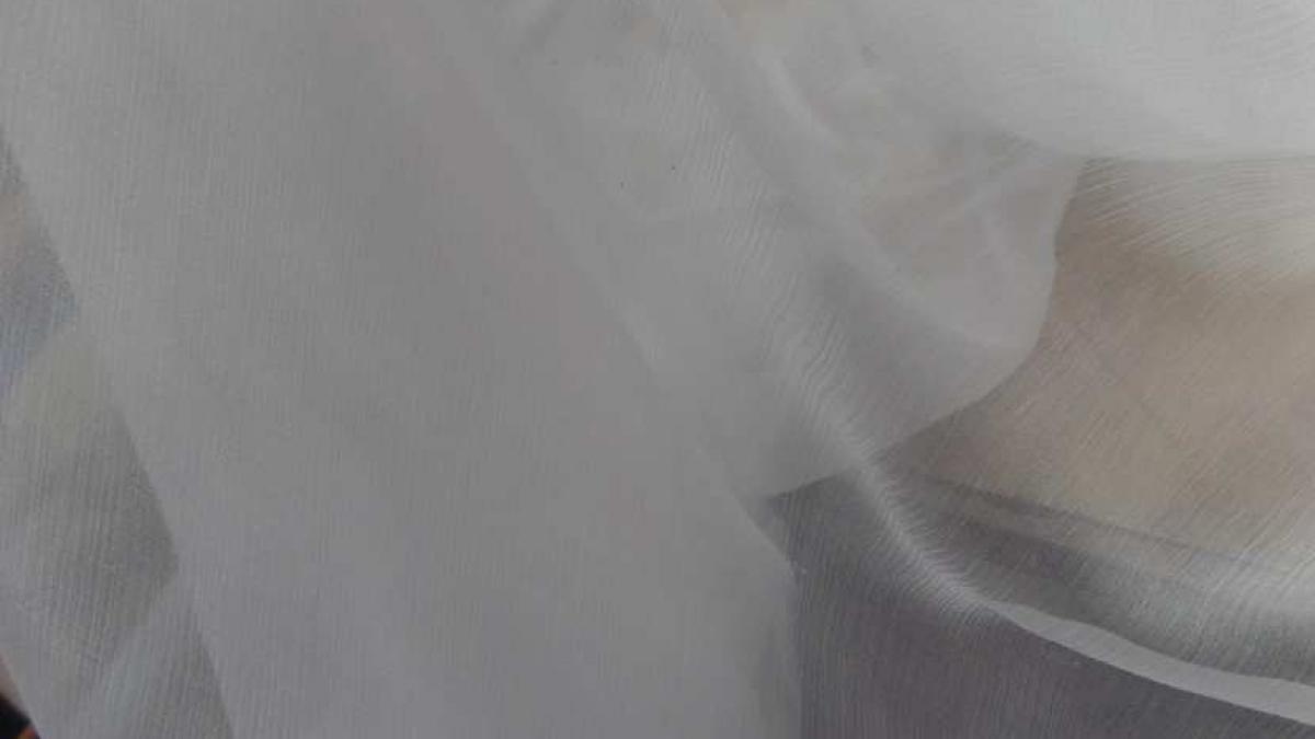 Mousseline de soie 100 crépon ne blanche