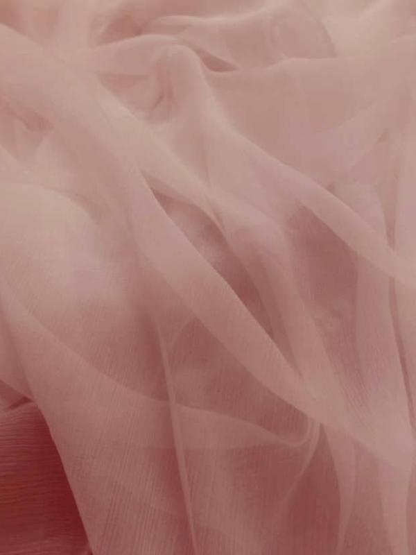 Mousseline de soie 100 crepon rose clair