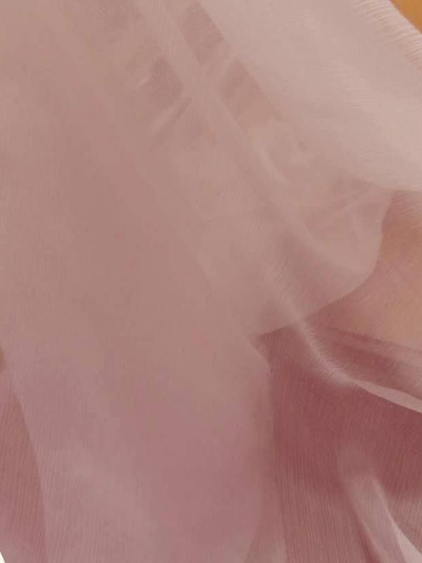 Mousseline de soie 100 crepon rose clair