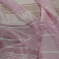 vente de tissu mousseline de soie a bandes dévorée rose orchidée