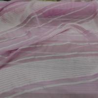 mousseline de soie a bandes dévorée rose orchidée