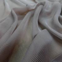 Mousseline de soie a rayures gris rouille