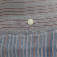 Mousseline de soie bleu a rayures gris marron5