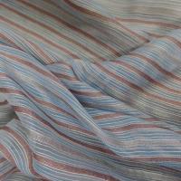 Mousseline de soie bleu a rayures gris marron8