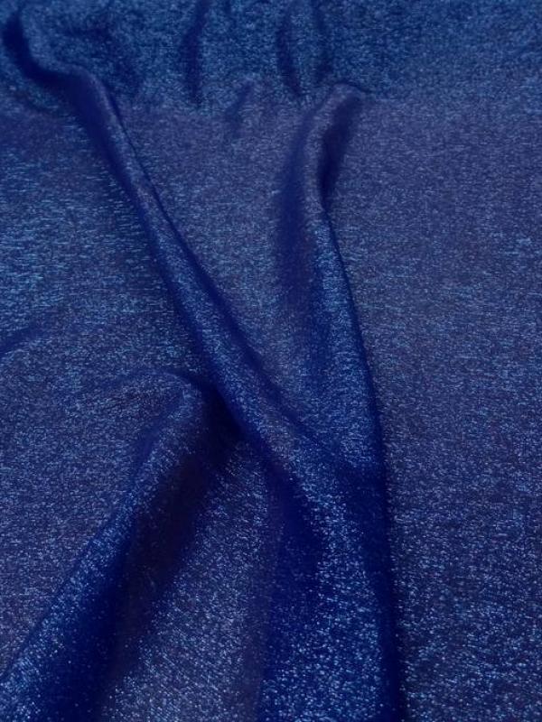 Mousseline de soie bleu en lurex