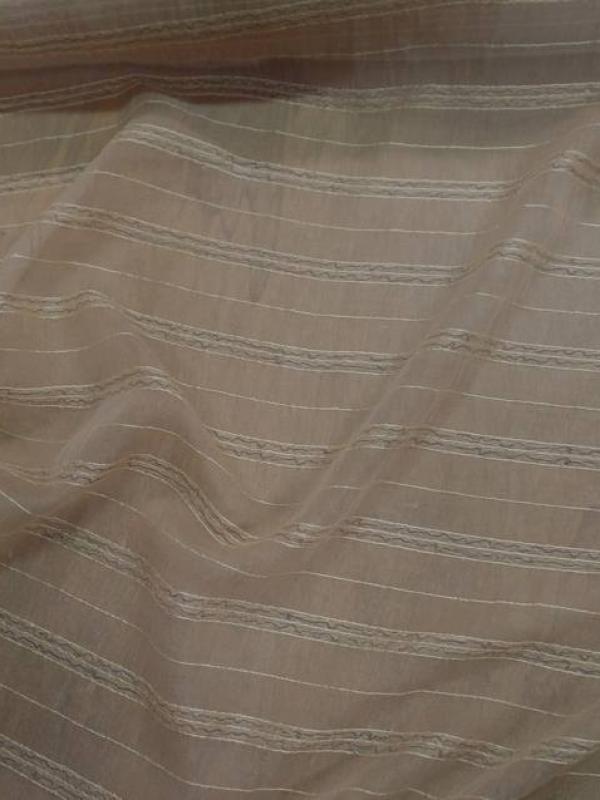 Mousseline de soie brode beige