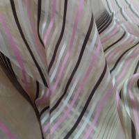Mousseline de soie façonné bande ton rose blanc beige et marron en ligne