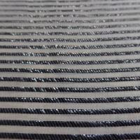 Mousseline de soie grise a rayures lurex noire7
