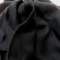 Mousseline de soie lisse noire en 1 15m de large