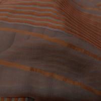 mousseline de soie taupe a motifs bandes brodé en relief ton cuivre en ligne