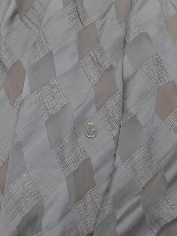 Mousseline de soie vert d eau faconne carreaux lurex dore