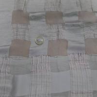 Mousseline de soie vert d eau faconne carreaux lurex dore9