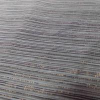 Mousseline de soie vert d eau faconne rayures en lurex dore0