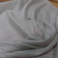 Mousseline de soie vert d eau faconne rayures en lurex dore6