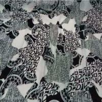 Mousseline devore velours ton noir gris8