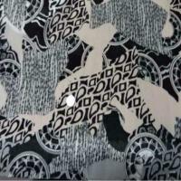 Mousseline devore velours ton noir gris9
