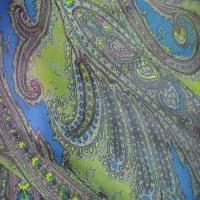 Mousseline imprime en polyester motifs cachemire ton anis4