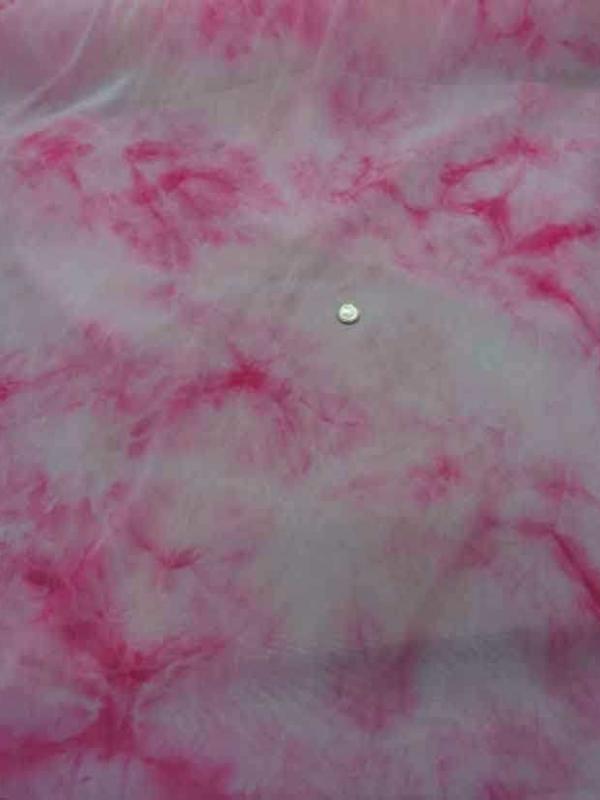 Mousseline imprime ton blanc casse rose
