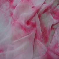 Mousseline imprime ton blanc casse rose4