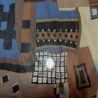Mousseline imprime ton de terre08