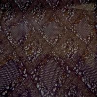 Mousseline polyester imprime ton prune