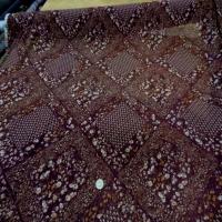 Mousseline polyester imprime ton prune02
