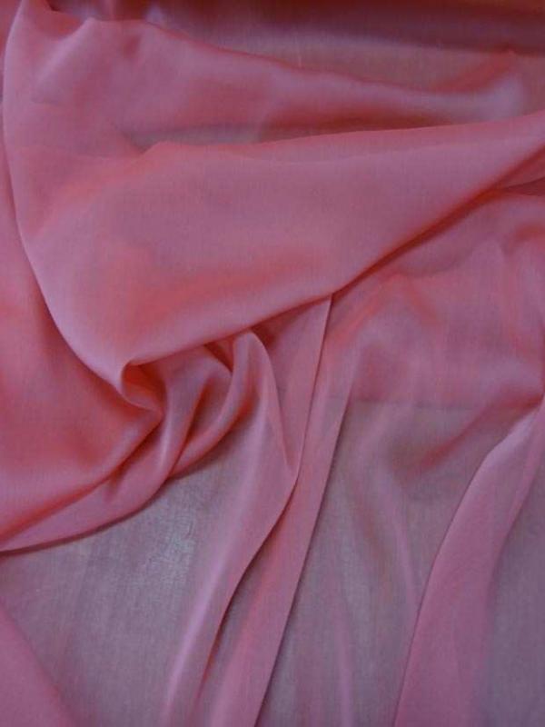 Mousseline polyester ton rose