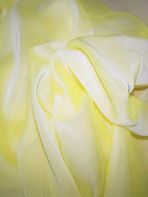 Mousseline polyester uni jaune