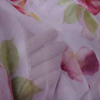 Mousseline rose imprime fleurs8