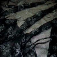 Mousseline ton noire imprime fleurs6