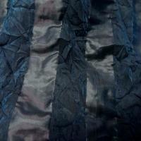 Organza a motifs bandes froisse permanent ton bleu canard