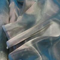 Organza acetate soie changeant turquoise dore