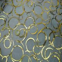 Organza blanc boucles or et metal en 1 5m de large