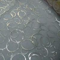 Organza blanc boucles or et metal en 1 5m de large2 1