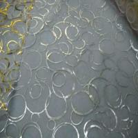 Organza blanc boucles or et metal en 1 5m de large2