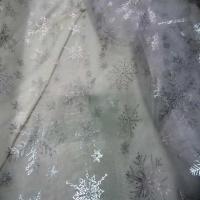 Organza blanc etoile des neiges couleur metal