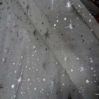 Organza blanc etoile du berger couleur metal