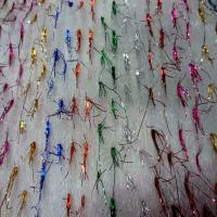 Organza blanc faconne fil lurex