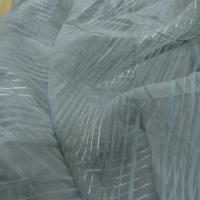 Organza bleu a rayures brodes en 2 90m de large plombe