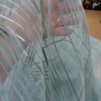 Organza bleu a rayures brodes en 2 90m de large plombe2