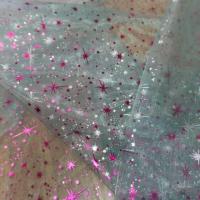 Organza bleu double face etoile du berger rose et metal