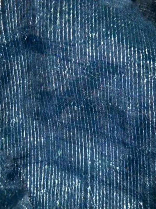 Organza bleu fils lurex assortis en 1 45m de large