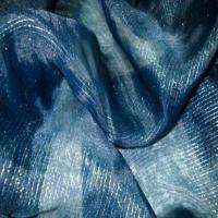 Organza bleu fils lurex assortis en 1 45m de large3