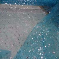 Organza bleu turquoise a etoiles couleur metal5
